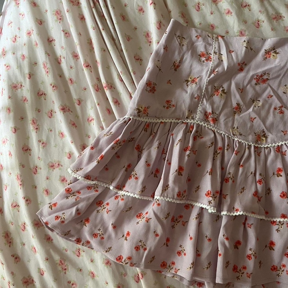 Forever21 Floral Ruffle Skirt